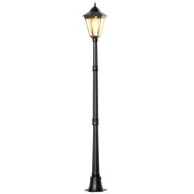 94.5" Outdoor Solar Lamp Post Light, Aluminum Floor Lamp, Solar Powered Vintage Street Light for Garden, Lawn, Pathway, Driveway, Black 94.5" Outdoor Solar Lamp Post Light, Aluminum Floor Lamp, Solar Powered Vintage Street Light for Garden, Lawn, Pathway, Driveway, Black