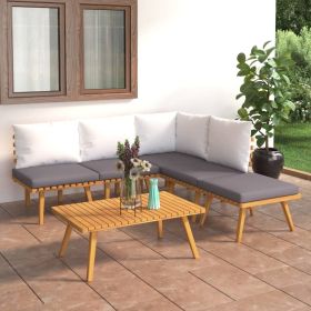 Garden Lounge Set Dark gray Solid acacia wood Large Modular Garden Lounge Set Dark gray Solid acacia wood Large Modular
